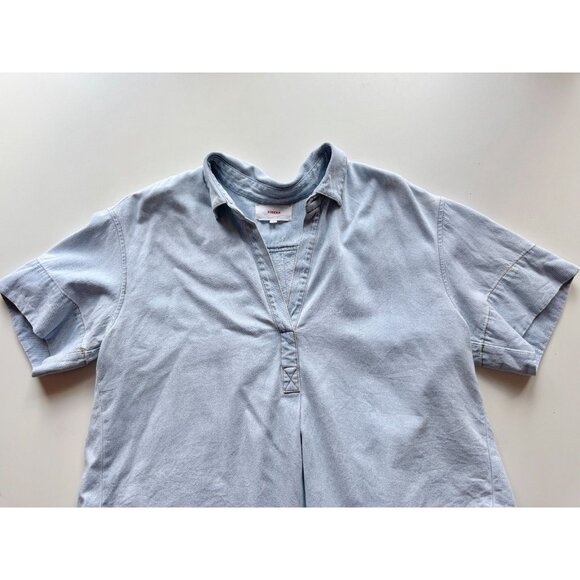 XIRENA Chayse Blue Dove Cotton Denim Cropped Shirt Blouse Top, Size S - Picture 6 of 12